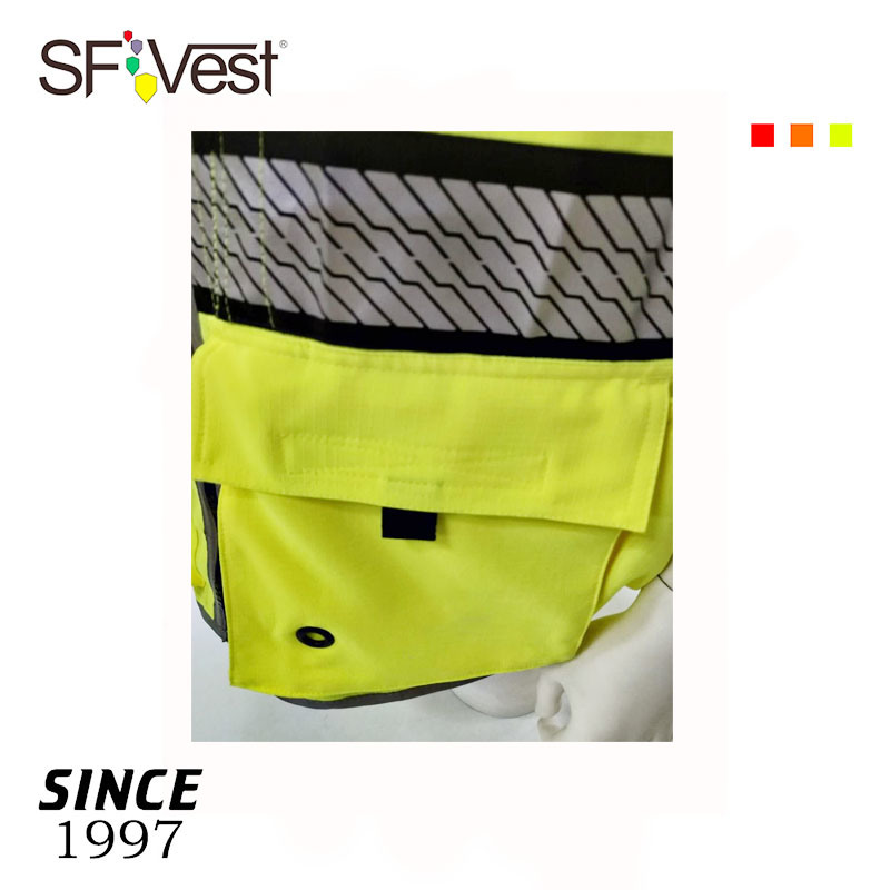 Factory Wholesale High Visibility Safety Vest with Zipper and Pocket