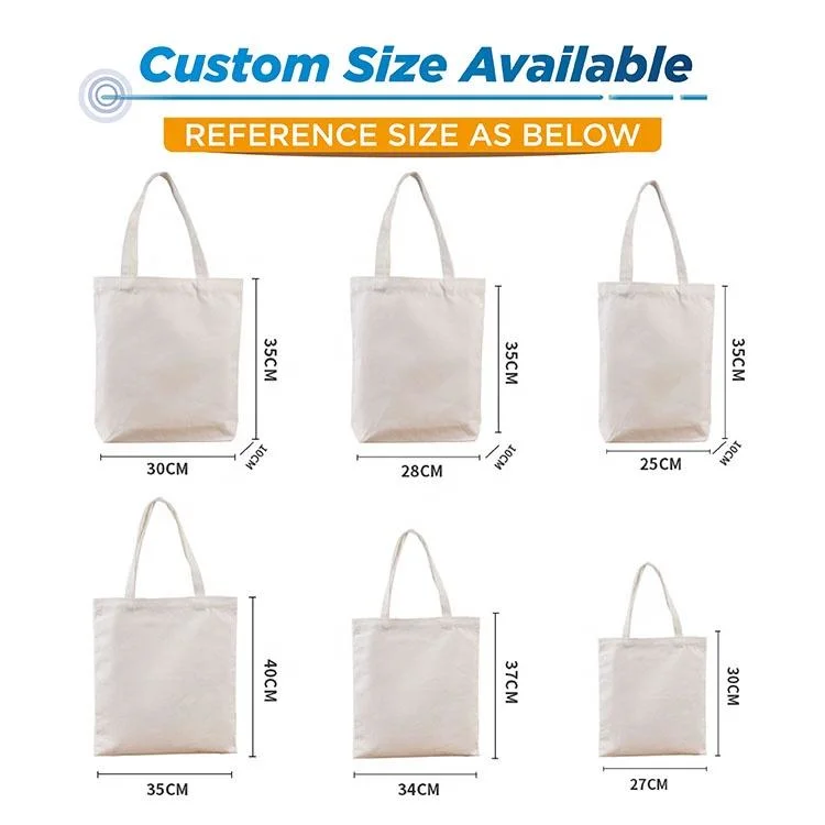 Wholesale Promotional Reusable Eco Friendly Plain Custom Logo Shopping Tote Cotton Canvas Bag