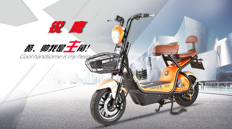 48V12ah Electric Moped Scooter 450W Small Backrest Front Shopping Basket Scooter LCD Speedmeter