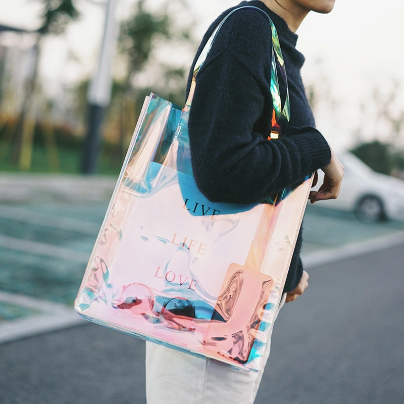 Fashion Clear Transparent PVC Large Size Tote Bag for Work