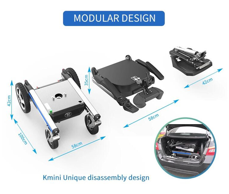 Folding Recline Back Electric Wheelchair with Lithium Battery