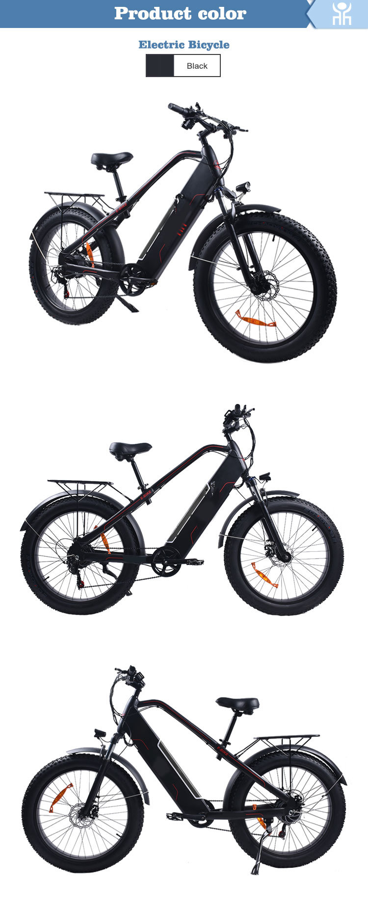 2020 New Style 500W Brushless Motor Mountain Fat Tire Electric Bikes