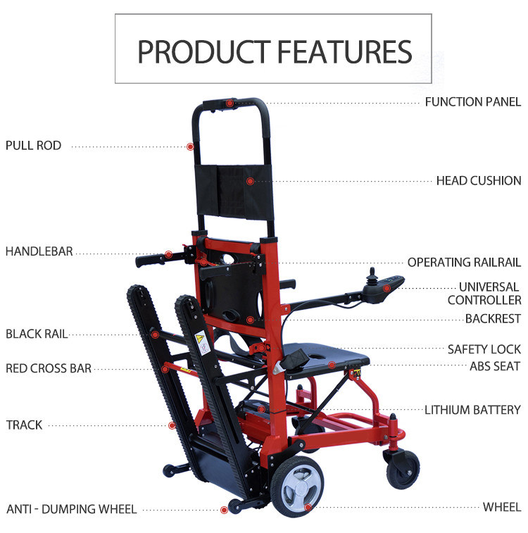 Aluminum Alloy Handicapped Foldable Electric Climbing Wheelchair