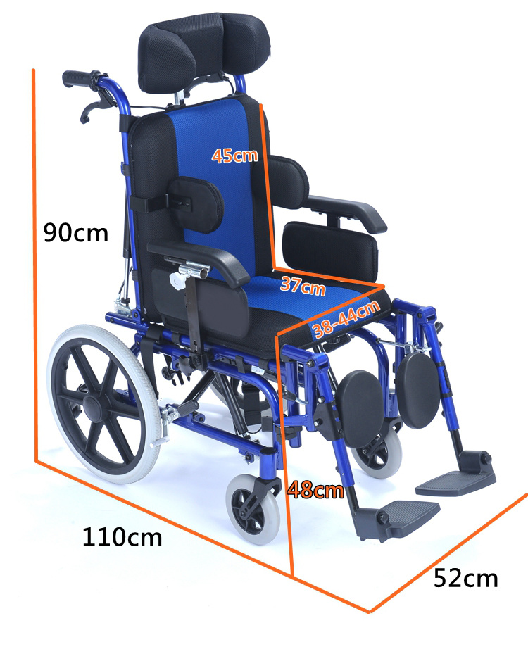 Hand Push Wheelchair Reclining Wheelchair for Disabled