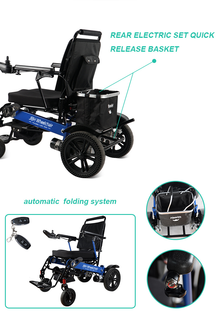 Light Weight Jbh Medical Folding Powerful Electric Wheelchair FDA, Ce