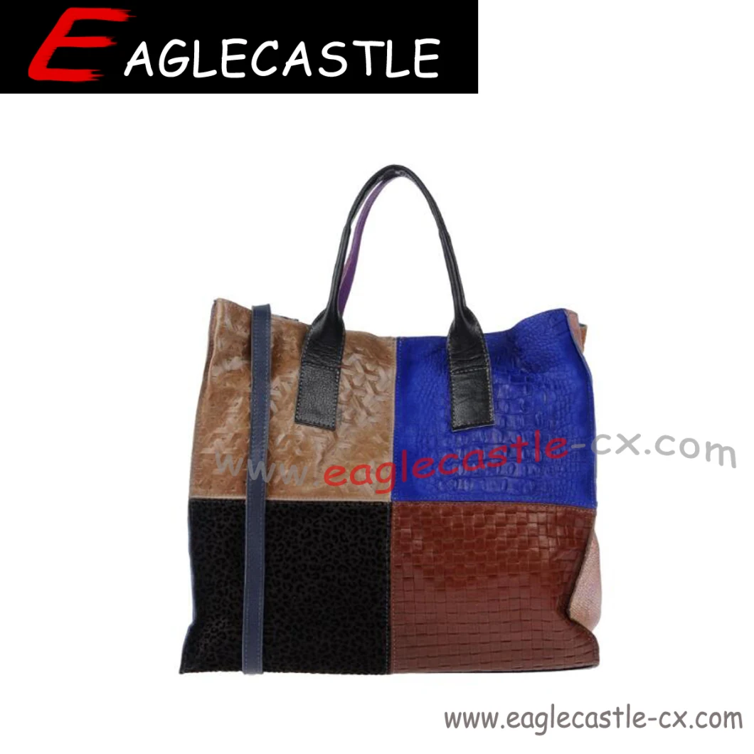 Contrast Style Lady Handbag / Spliced Color Bags / Women Tote Bag / PU Handbag / Shoulder Bag (CX17805)