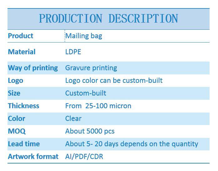 LDPE Sealable Envelope Bag Shipping Bag Mai Mailing Large Bags