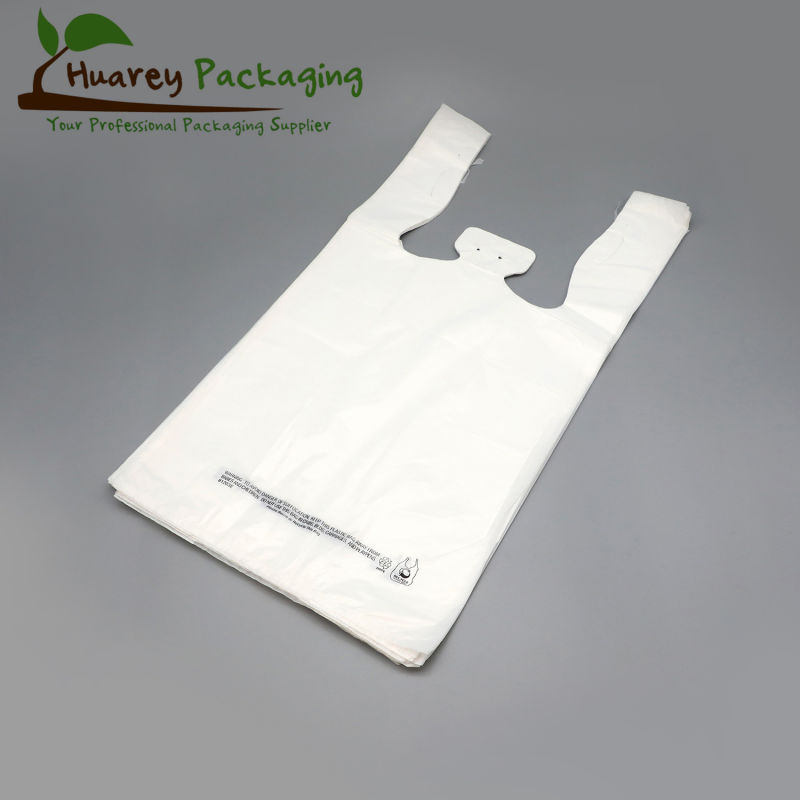 2020 High Quality T-Shirt Shopping Bag Transparent White Vest Shopping Bag for Supermarket