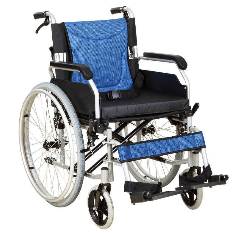 Breathable Seat Cushion Aluminium Alloy Manual Wheelchair