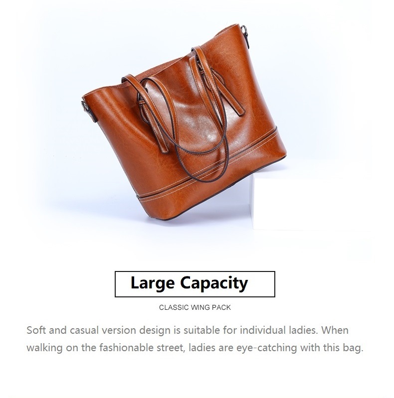 Europe Style Fashion Genuine Leather Women Tote Handbag