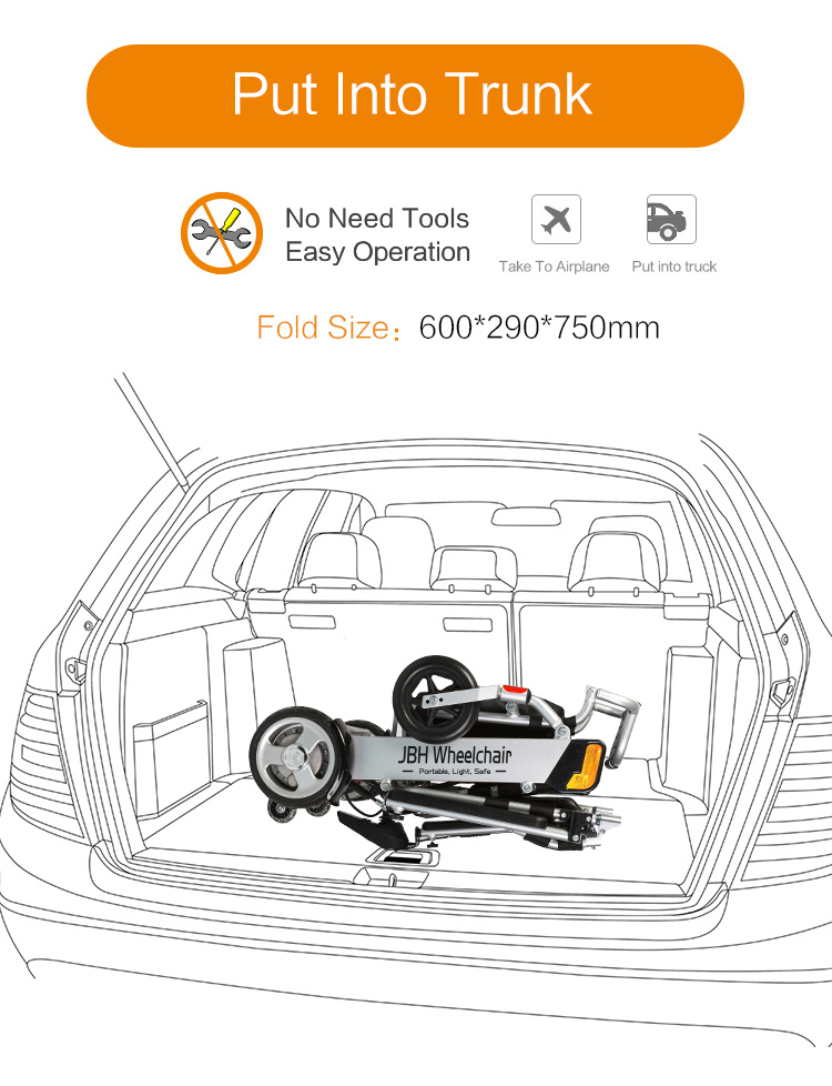 Highly Safe Aluminum Alloy Dual Battery Power Electric Wheelchair