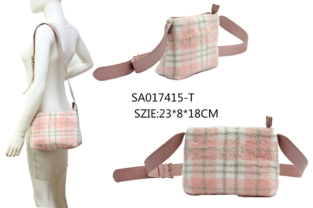 Wholesale Custom Fashion Plaids Warm Ladies Handbags Baguette Bags