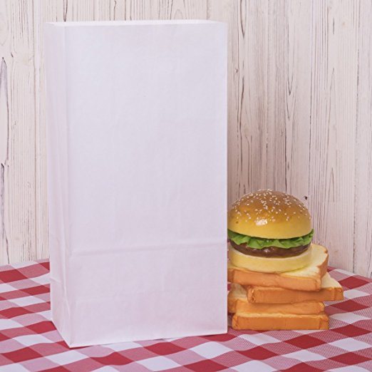 Paper Lunch Bags Durable White Kraft Paper Bags