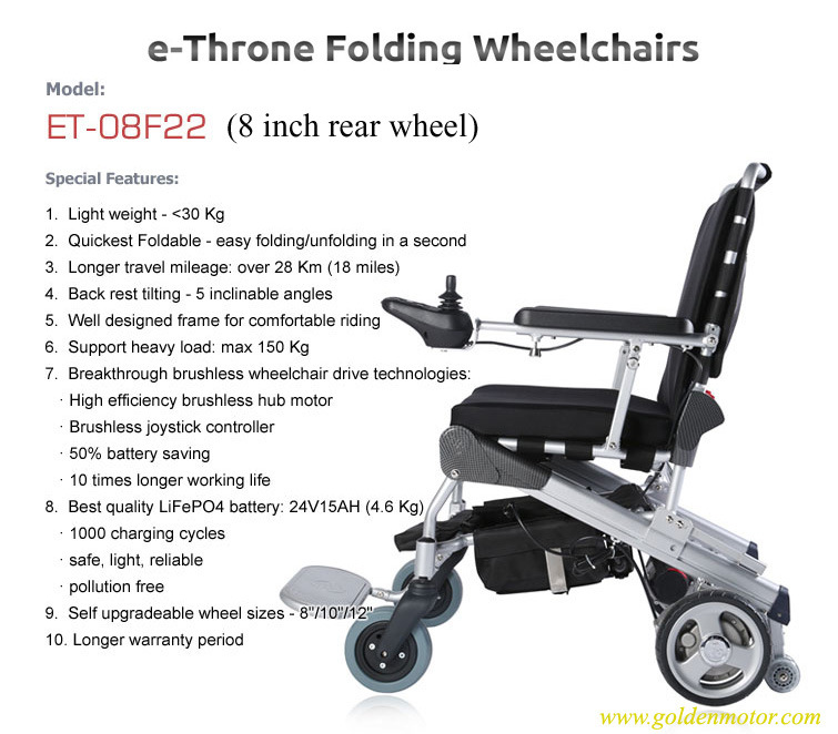 E-Throne Light Weight Medical Disabled  Folding Portable Power Electric Mobility Scooter