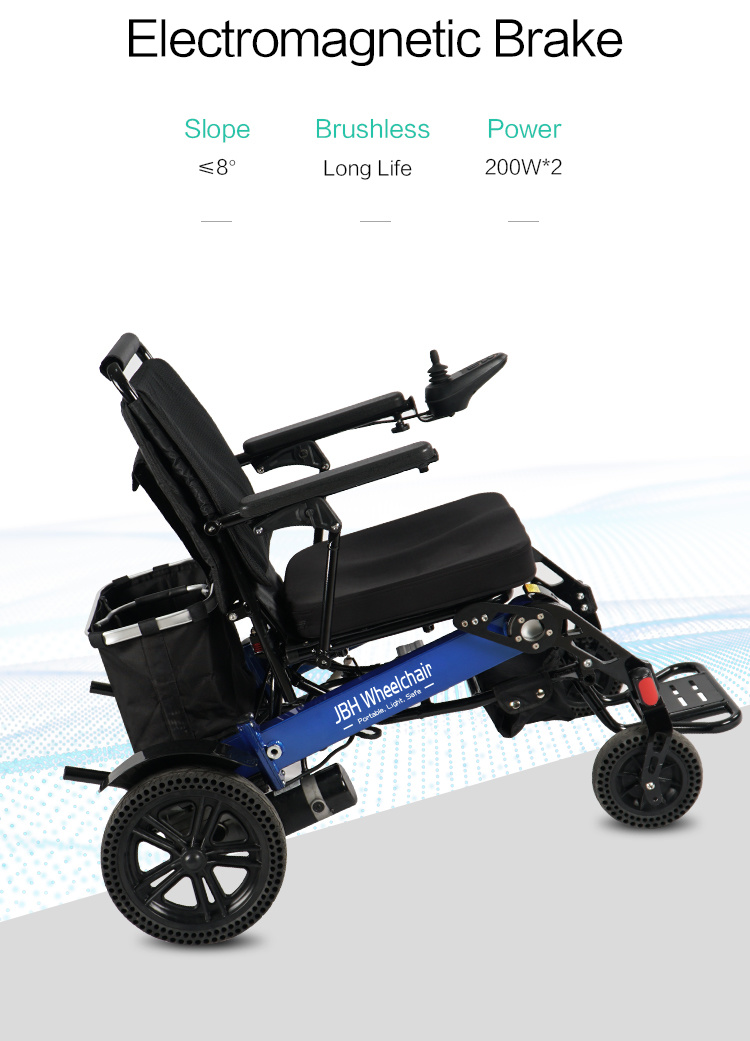 Automatic Folding Portable Electric Wheelchair with Quick Release Basket