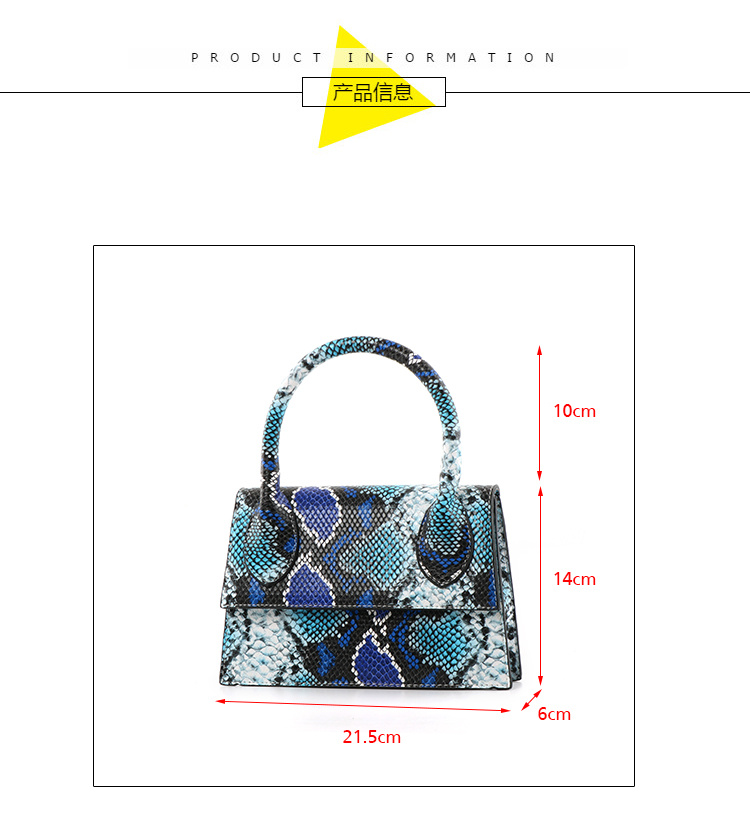 Fashionable Personalized Snake Print Purses Leather Handbags for Women