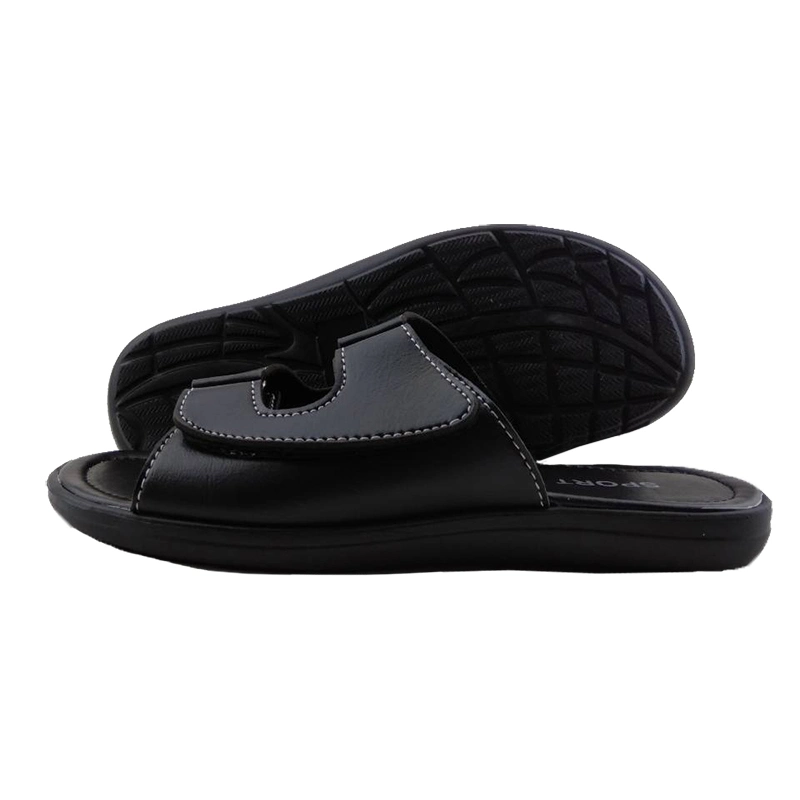 Summer Male Black Slippers Men, Men Leather Sandals and Slippers Manufacturer, Design of Mens Leather Slippers