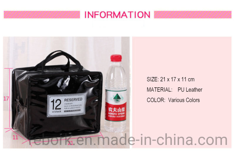 Fashion PU Leather Waterproof Insulation Bag Cooler Bag Aluminium Foil Customized Lunch Bag