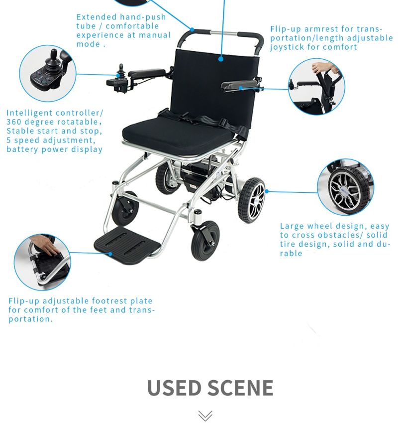 Jinmed TUV CE Reliable and Foldable Lightweight Power Electric Wheelchairs