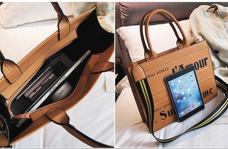 Leather Trend Big Bag Designer Brand Shoulder Bag Luxury Handbag Messenger Tote Bag