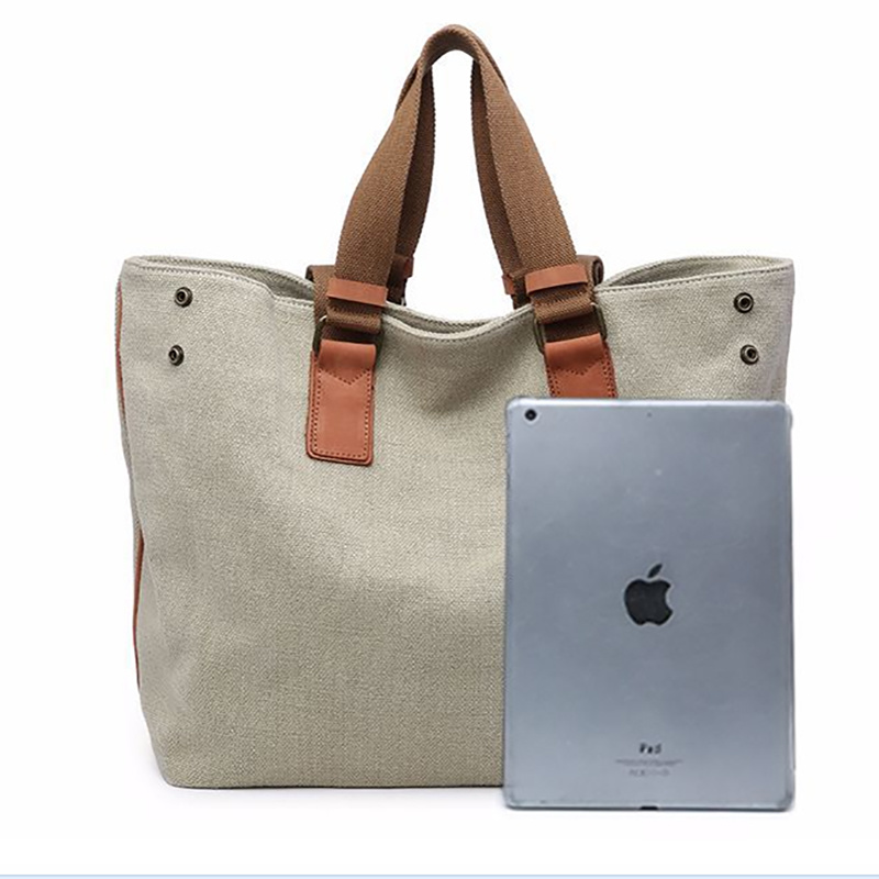 Wholesale Eco Friendly Canvas Fabric Travel Tote Bag with Zipper Pocket (RS-7092)
