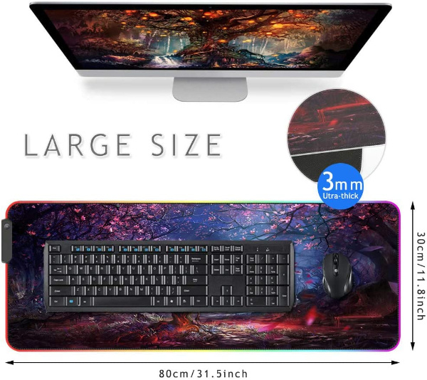 Big Size RGB Waterproof Big Logo Colorful Mouse Pad