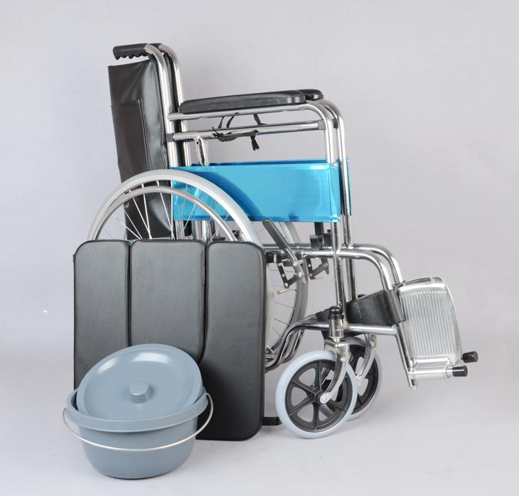 Wheelchair Transport Medical Folding Manual Commode Wheelchair