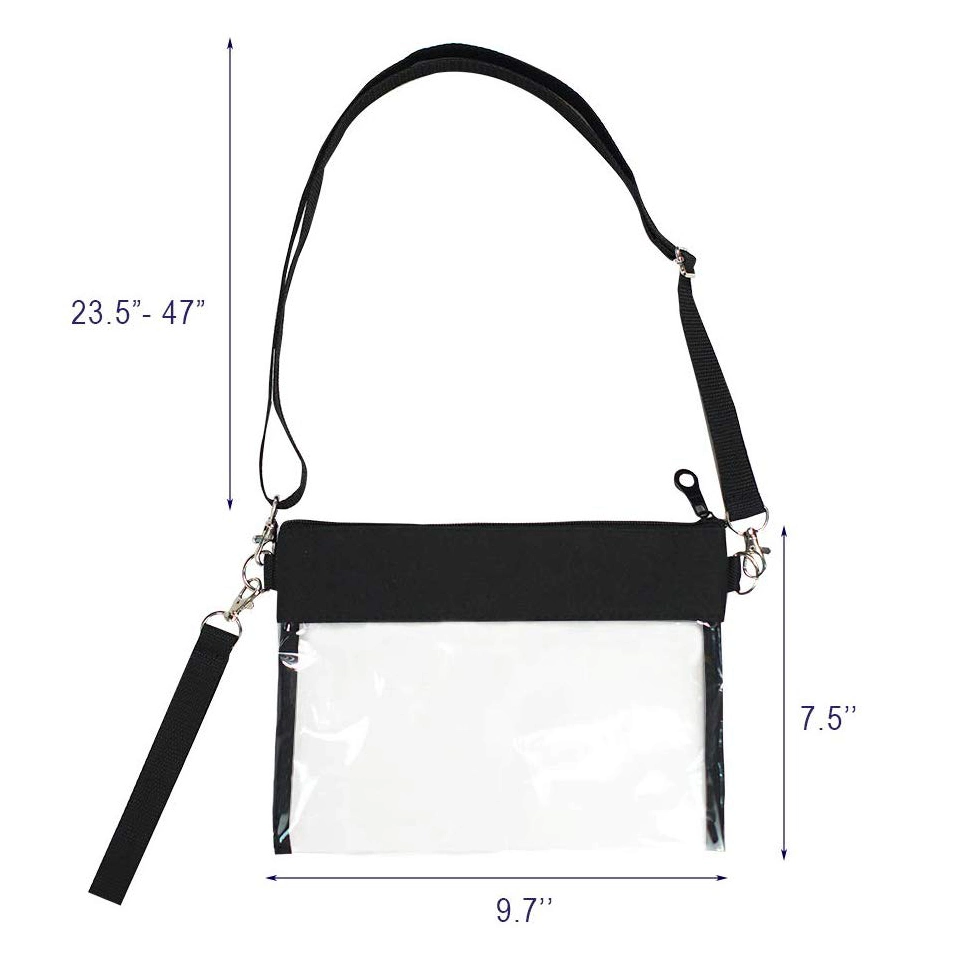 Clear PVC Crossbody Purse Bag Shoulder Tote Bag with Adjustable Shoulder Strap