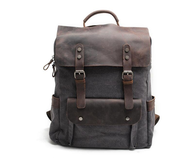 Factory Without Any MOQ Hiking Designer Leather Men Canvas Bag