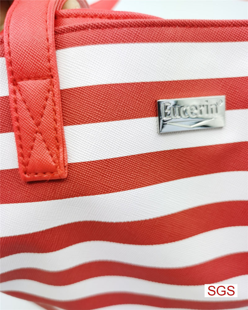 Wholesale Lady Handbags PU Stripe Shoulder Tote Bag