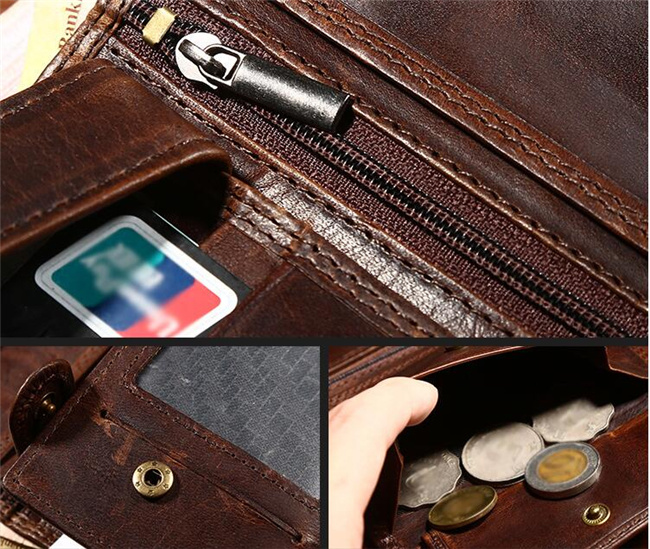 New Design Fashion Cowhide Purse Genuine Leather Men Wallet