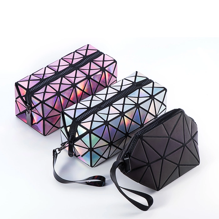 Laser PU Women Diamond Lattice Bags Women Handbags Small Geometric Chain Shoulder Sling Bags Reflective Women Bag