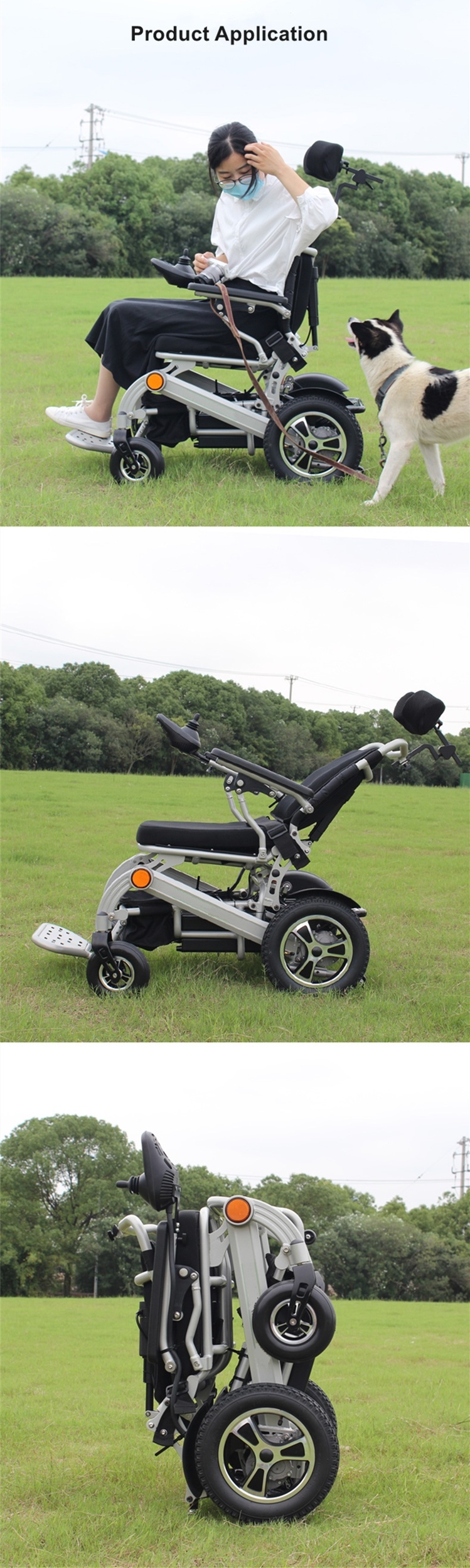 30ah Lithium Battery Elektrorollstuhl Auto Ajusting Backret Folding Electric Wheelchairs Price