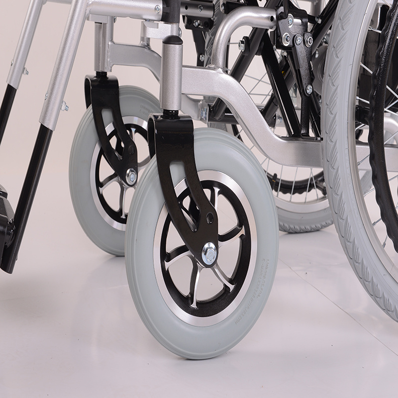 Durable Manual Folding Elderly Lightweight Aluminum Frame Wheelchair