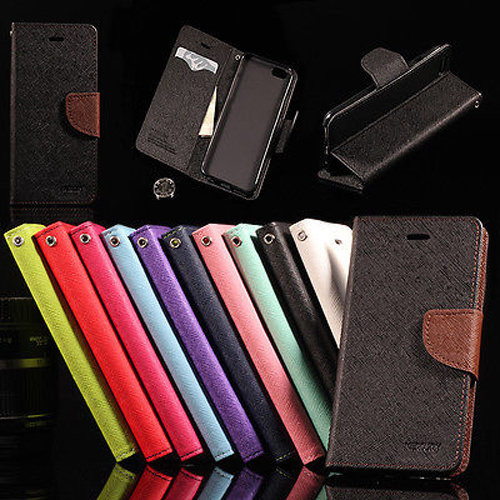 Mercury Flip Wallet PU Leather Stand Case Cover for iPhone 5/6/6s