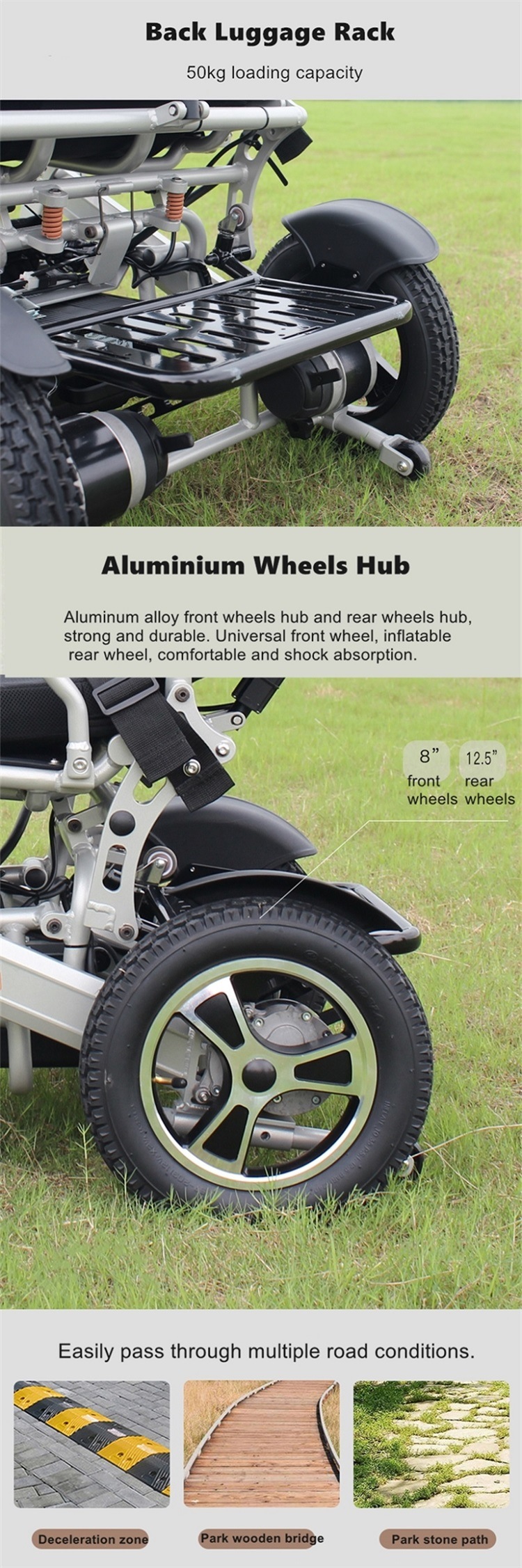 Auto Ajusting Backret Cadeira De Rodas Eletrica Folding Electric Wheelchairs Price