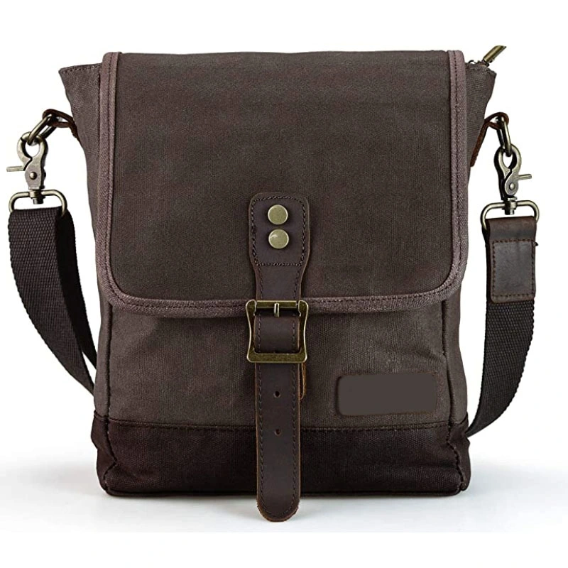 Messenger Bag for Men and Women Waxed Canvas Purse Waterproof Crossbody Shoulder Satchel Bag Sling Pack