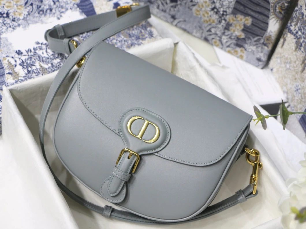 1: 1 High Quality Luxury Medium Bobby Bag Gray Box Calfskin Handbag Women Crossbody Bags