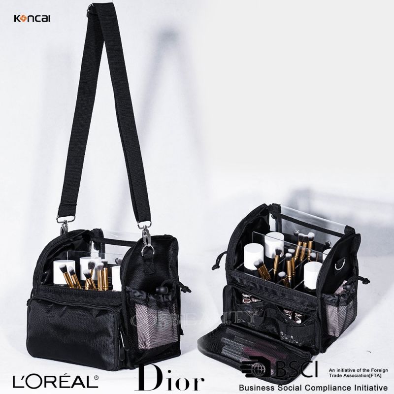 Portable Black Classical Ladies Shopping Bag Acrylic Divider Makeup Accessory Organizer