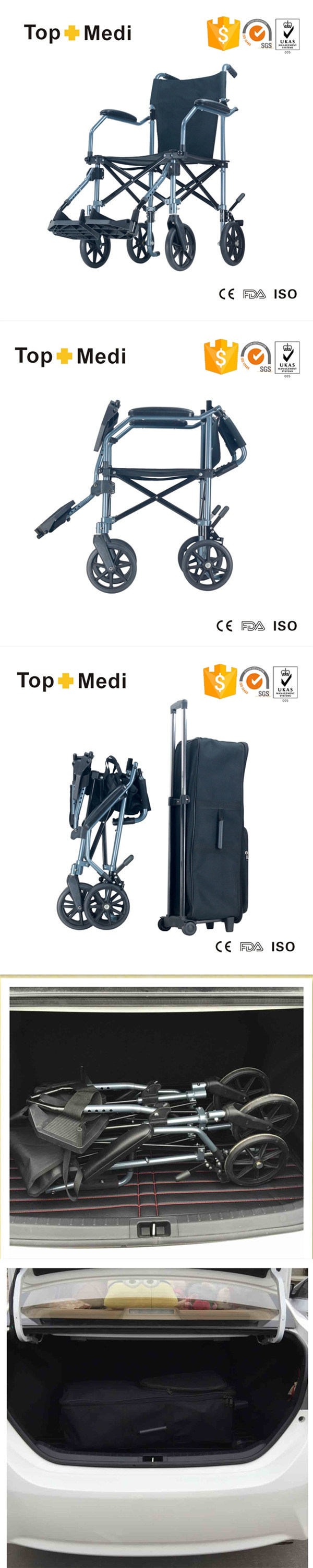 Aluminum Portable Lightweight Foldable Wheelchair for Disabled Elderly People