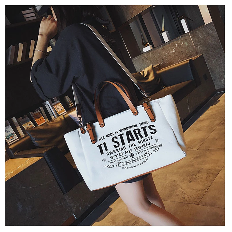 Classic Fashion Handbag Luxury Canvas Tote Bag Large Capacity Messenger Bag Wholesale and Retail