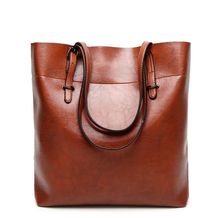 Fashion Simple Leather Tote Bags Big Volume Woman Autumn Handbags