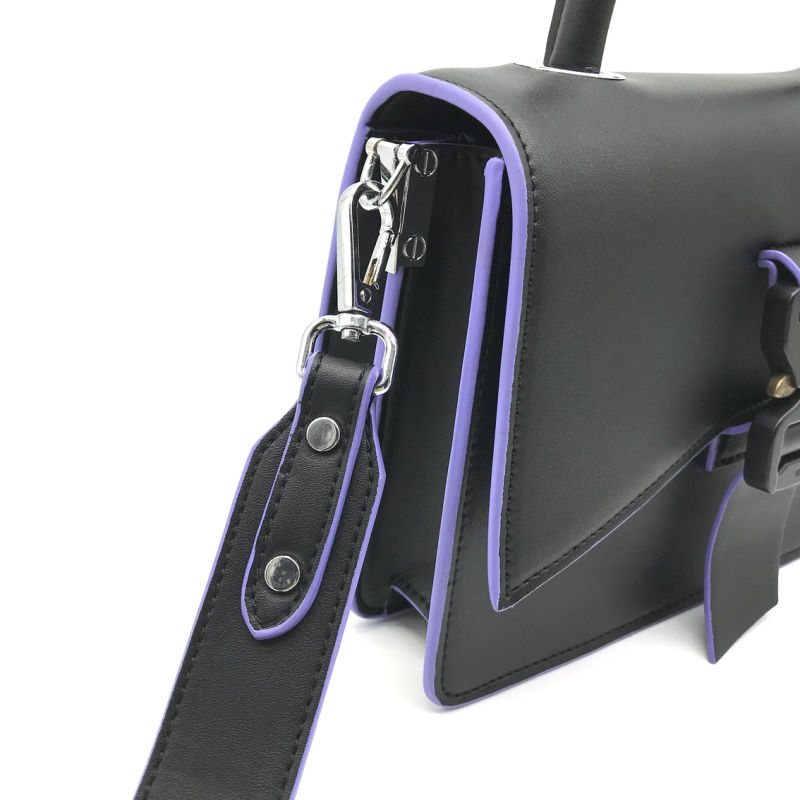 Black PU Leather Chic Lock Fashion Handbags for Women