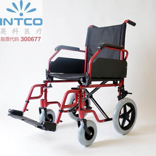 Easy Folding Aluminum Transit Wheelchair for Elderly People