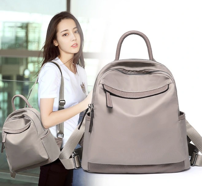 Stylish Waterproof Anti-Theft Outdoor Rucksack Plain Black Oxford Women School Bag