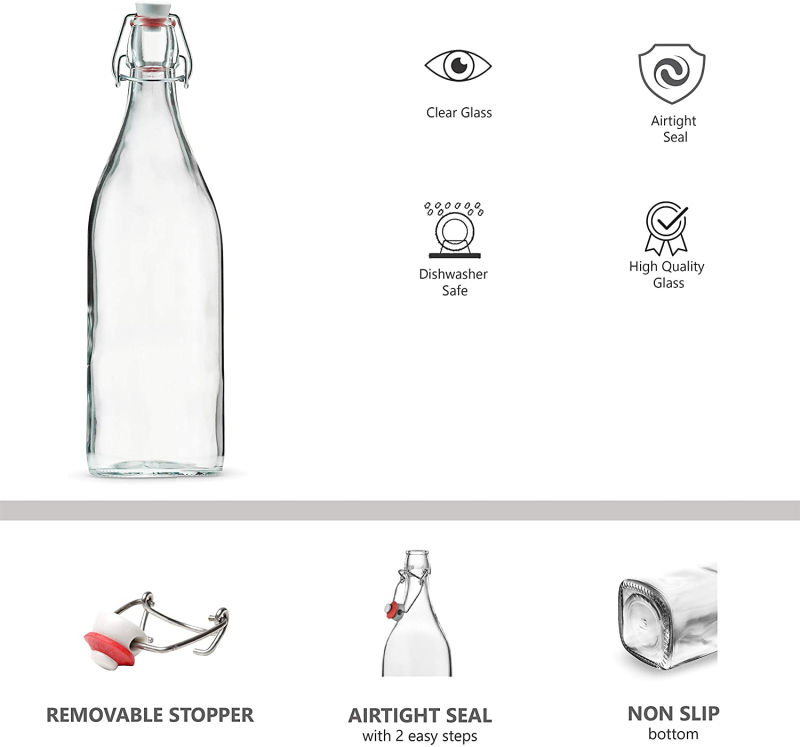 530ml Glass Bottle for Handmade Beer Glass Bottle with Swing Top