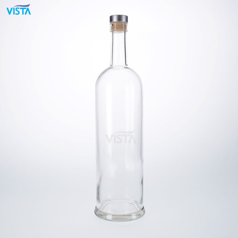750ml 1000ml Whiskey Vodka Spirit Glass Bottle for Liquor with Cork