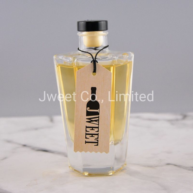 200ml Hexagon Shape Mini Glass Bottle for Alcohol with Cork