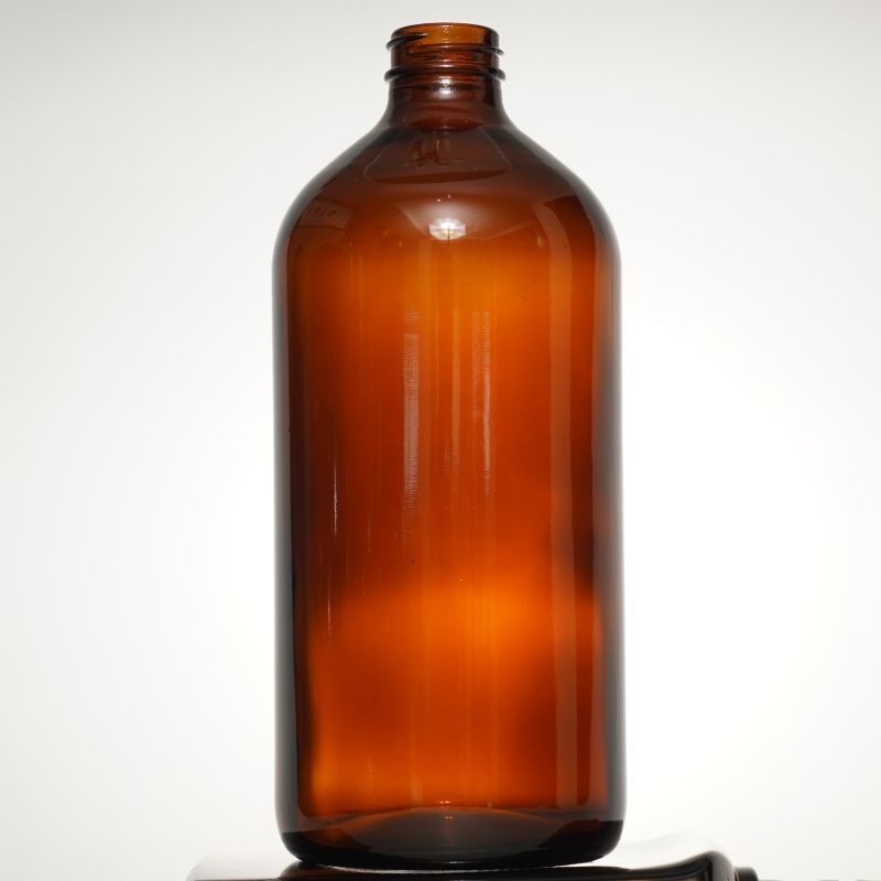 Amber Glass Boston Bottle with Screw Cap for Essential Oil