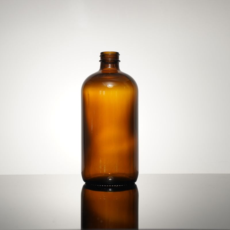 Amber Glass Boston Bottle with Screw Cap for Essential Oil